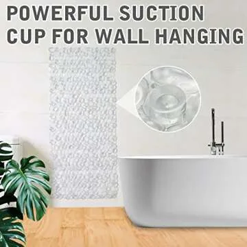 Pebble Non Slip Bathtub Mat with Drainage & Suction Cups