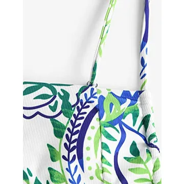 ZAFUL Leaf Print Two-Piece Bikini Set for Summer Fun