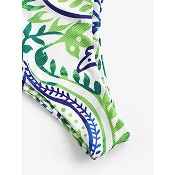 ZAFUL Leaf Print Two-Piece Bikini Set for Summer Fun