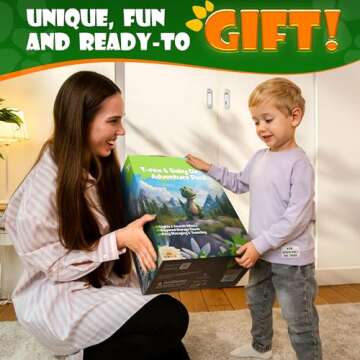 KENARIX Dinosaur Toys for Kids 3-5, Stuffed Animal Giant Dino Plushie with 4 Little Dinosaur Plushie...