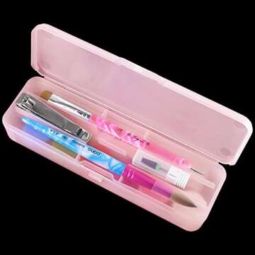 Beauticom Double-Layer Personal Storage Storage Case for Professional Nail Art Pens, Nail Brush, Too...