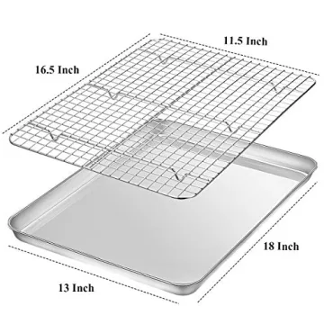 Wildone Baking Sheet & Rack Set, Non-Toxic and Easy Clean