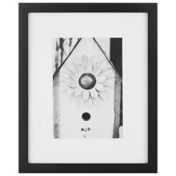 Gallery Perfect - 7-Piece Black Wall Frame Set - Kit with Decorative Art Prints - Hanging Template - Easy Installation Frame - Multi-Size Frames - Rectangular Wall Mount - Single Picture Frame