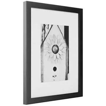 Gallery Perfect - 7-Piece Black Wall Frame Set - Kit with Decorative Art Prints - Hanging Template - Easy Installation Frame - Multi-Size Frames - Rectangular Wall Mount - Single Picture Frame