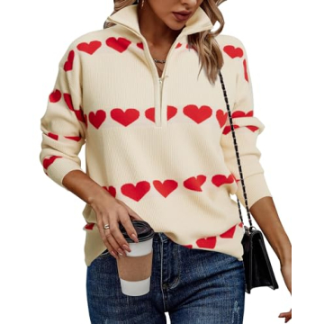 LUKYCILD Trendy Love Heart Sweater for Women