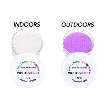 Sun UV Activated Photochromic Powder Pigment WHITE changing to VIOLET when exposed to UV Sun Light Perfect for Color Changing Slime Science Experiments Nails Resin Jewelry