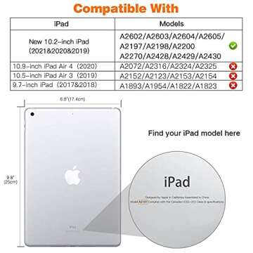 MoKo Slim Stand Smart Cover Case for iPad 10.2 - Floral Design