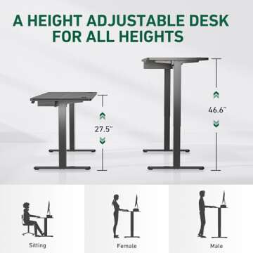 FEZIBO Adjustable Height Electric Standing Desk