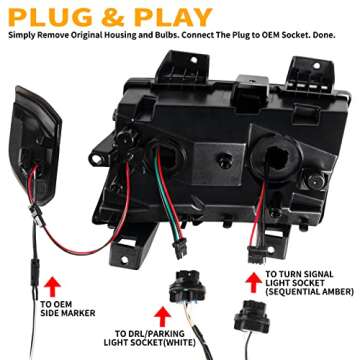 Gempro LED Fender Side Marker Lights for Jeep Wrangler