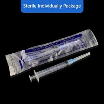 3ml Disposable Syringes with 23 Ga Needle, Pack of 20