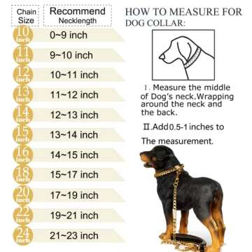 Designer Dog Collar Gold Metal Stainless Steel with Zirconia Lock 14mm 18K Gold Big Dog Luxury Training Collar Cuban Lock Link Necklace Chain(18 inch)