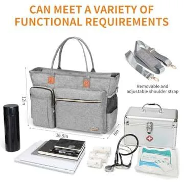 Rabjen Stylish Nurse Tote Bag with Laptop Sleeve