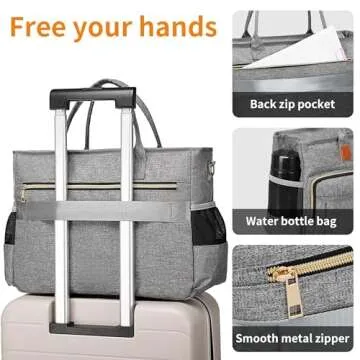 Rabjen Stylish Nurse Tote Bag with Laptop Sleeve