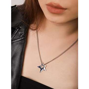 Trendy OJERRY Kawaii Star Pendant Choker Necklace for Women