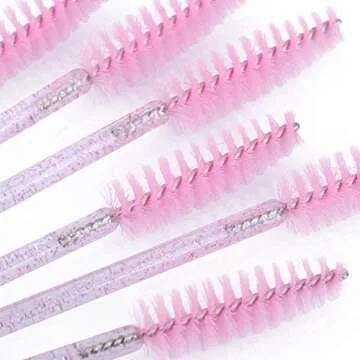 200 Disposable Eyelash Brush Wands in Purple & Pink Tbestmax