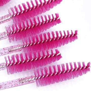 200 Disposable Eyelash Brush Wands in Purple & Pink Tbestmax