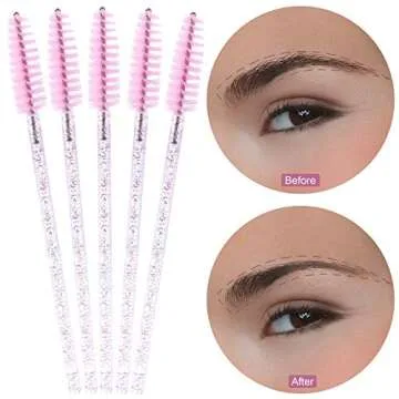 200 Disposable Eyelash Brush Wands in Purple & Pink Tbestmax