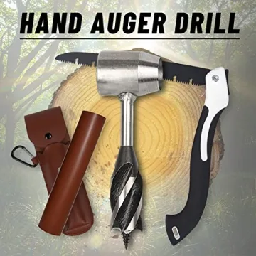 YUESHENG Hand Auger Drill and Folding Saw for Camping