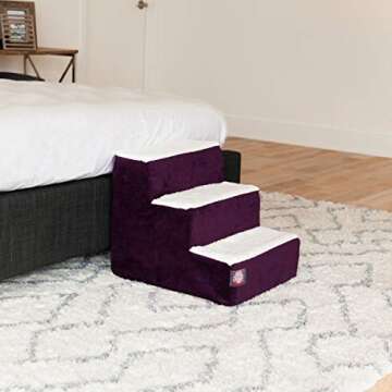 4 Step Portable Pet Stairs By Majestic Pet Products Villa Vintage Steps for Cats and Dogs Grey