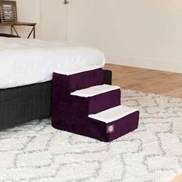 4 Step Portable Pet Stairs By Majestic Pet Products Villa Vintage Steps for Cats and Dogs Grey