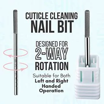 Makartt Cuticle Nail Drill Bit,Safety Tungsten Carbide Cuticle Remover Drill Bit Needle Bit Under Nail Cleaner Dead Skin Nail Prepare 3/32'' for Electric Nail File Nail Buffer Bit-3XF (Silver,Fine)