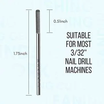 Makartt Cuticle Nail Drill Bit,Safety Tungsten Carbide Cuticle Remover Drill Bit Needle Bit Under Nail Cleaner Dead Skin Nail Prepare 3/32'' for Electric Nail File Nail Buffer Bit-3XF (Silver,Fine)