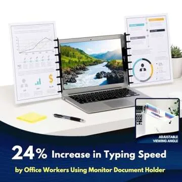 Note Tower Document Holder for Typing | Clips to Any Monitor