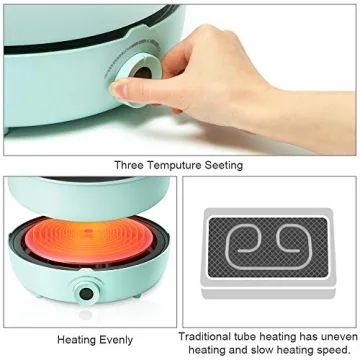 GUEQUITLEX Hot Pot Cooker Electric Non-Stick 5.3QT