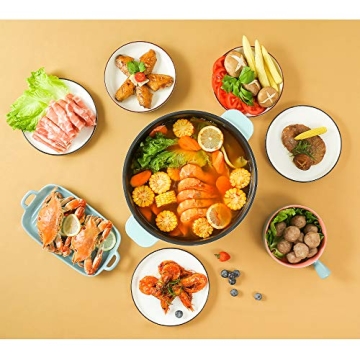 GUEQUITLEX Hot Pot Cooker Electric Non-Stick 5.3QT