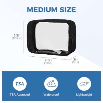 Moyad TSA Approved Clear Toiletry Bag, 2 Pack Quart Size 3-1-1 Liquids Pouch for Travel, Transparent...