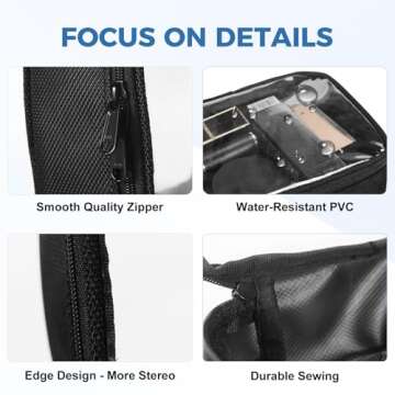 Moyad TSA Approved Clear Toiletry Bag, 2 Pack Quart Size 3-1-1 Liquids Pouch for Travel, Transparent Makeup & Cosmetic Organizer for Women Men, Black