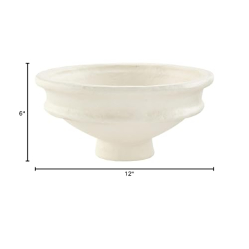 Elegant Mud Pie Paper Mache Pedestal Bowl for Home Decor
