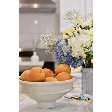 Elegant Mud Pie Paper Mache Pedestal Bowl for Home Decor