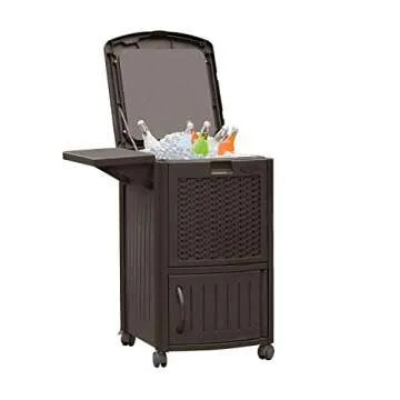 Suncast 77 Qt Stylish Wicker Patio Cooler for Outdoor Fun