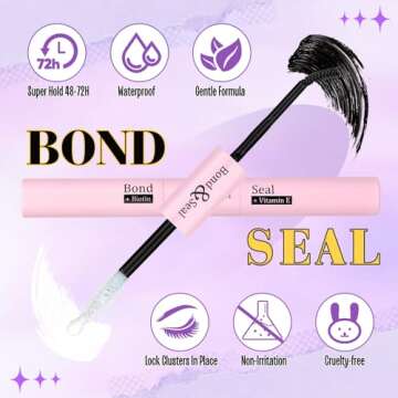 Yawmaica Lash Clusters Kit with Bottom Lashes Wispy Eyelash Extension Kit 200D Fluffy Eyelash Clusters 12-20mm D Curl Individual Lashes DIY Lash Extension Kit with Lash Bond and Seal and Lash Tweezers