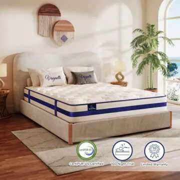 Vesgantti King Size Mattress, 12 Inch Hybrid Innerspring Mattress with Memory Foam, Support & Pressure Relief, Medium Firm Feel Mattress in a Box (76x80x12 Inches, King Size)