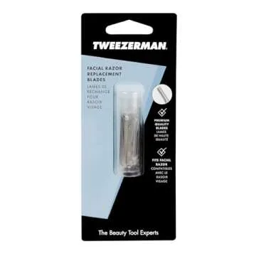 Tweezerman Facial Razor for Smooth Skin - 4 Replacement Blades