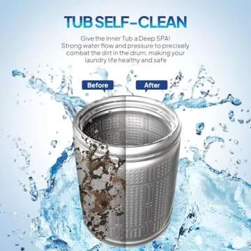 ROVSUN 17.8LBS Portable Washing Machine, Full-Automatic Electric Laundry Machine with Stainless Steel Drum, 110V Compact Washer, Washer and Dryer Combo with Drain Pump for Apartment, Dorms, RV, 400W