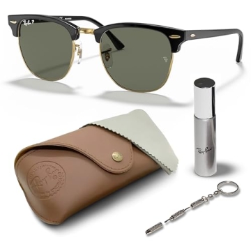 Ray-Ban RB3016 Clubmaster Sunglasses & Eyewear Kit Bundle - Stylish & Durable