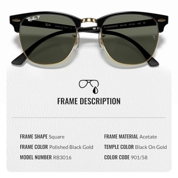 Ray-Ban RB3016 Clubmaster Sunglasses Stylish Durable