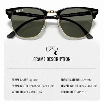 Ray-Ban RB3016 Clubmaster Sunglasses Stylish Durable