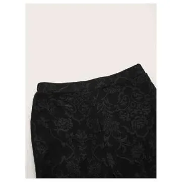 Lace Flared Leg Long Pants for Women - High Waist Style