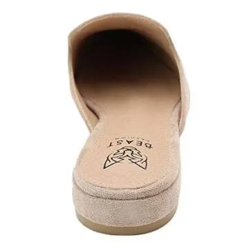 Beast Fashion Mules Women Shoes | Women's Pointed Toe Flat Slip On Tassels Flat Loafer Mules | Flat Pointed Toe Shoes for Women | Stylish Design Slides for Women | Flats Shoes Women | Taupe 8.5