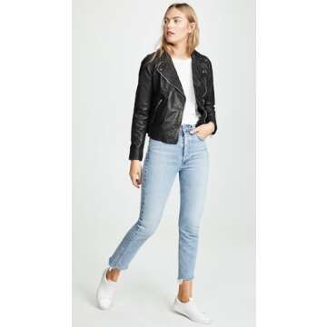 Madewell Washed Leather Motorcycle Jacket for Women