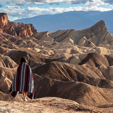 Handwoven Mexican Blanket Yoga Beach Camping Soft Durable