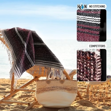 Handwoven Mexican Blanket Yoga Beach Camping Soft Durable