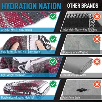 Handwoven Mexican Blanket Yoga Beach Camping Soft Durable