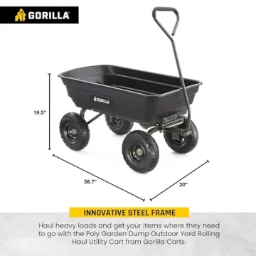 Gorilla Carts 600LB Utility Cart Quick Dump All-Terrain