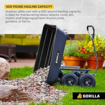 Gorilla Carts 600LB Utility Cart Quick Dump All-Terrain