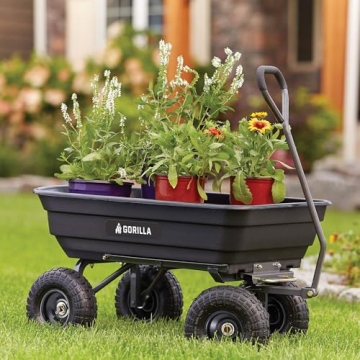 Gorilla Carts 600LB Utility Cart Quick Dump All-Terrain